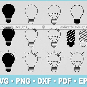 Lâmpada, lâmpadas, bobina, CFL, incandescente, clip art, clipart, design, arquivos Svg, arquivos Png, Eps, Dxf, Pdf, silhueta, Cricut, arquivo cortado