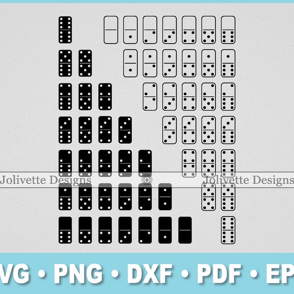 Dominoes, Bones, Tile, Domino, Clip Art, Clipart, Design, Svg Files, Png Files, Eps, Dxf, Pdf Files, Silhouette, Cricut, Cut File