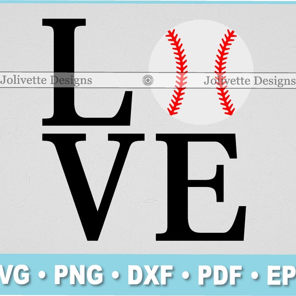 Love, Baseball, Ball, Sports, Clip Art, Clipart, Design, Svg Files, Png Files, Eps, Dxf, Pdf Files, Silhouette, Cricut, Cut File