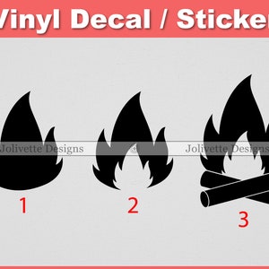  Horse Rearing Fire Flames - Vinyl Decal Sticker - 3.75