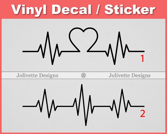 Love EKG Heart Sticker - U.S. Custom Stickers