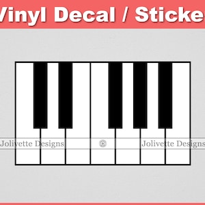 Piano, Piano Keys, Notes, Music, Keyboard Decal, Car Decal, Laptop Decal, Yeti Decal, Sticker, Vinyl