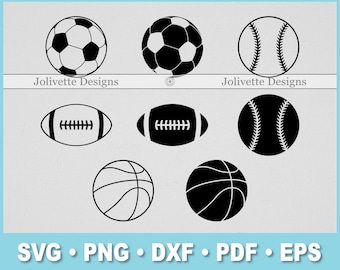 Sports Ball, Baseball, Basketball, Football, Soccer Ball, Clipart, Clip Art, Design, Svg Files, Png Eps Files, Dxf, Silhouette, Cricut, Cut
