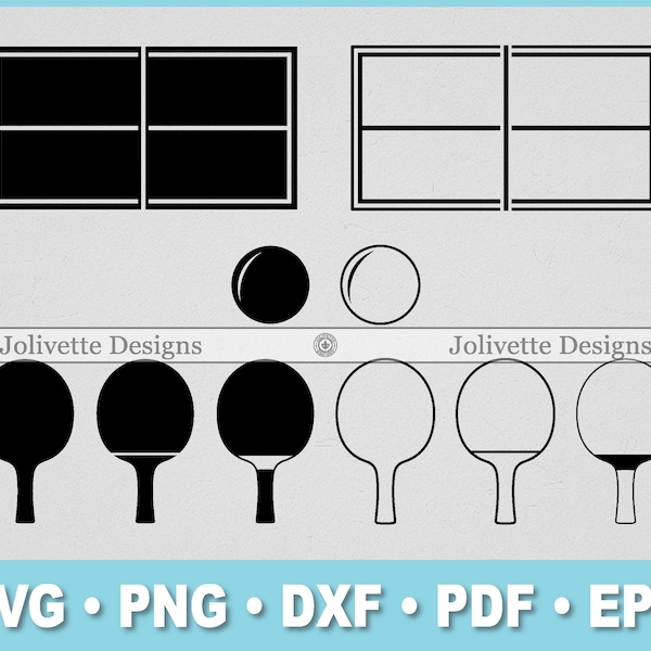 Ping Pong, Table Tennis, Ball, Paddle, Sport, Clip Art, Clipart, Design, Svg Files, Png Files, Eps, Dxf, Pdf, Silhouette, Cricut, Cut File