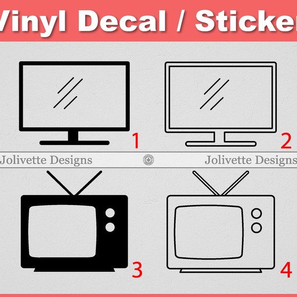 TV, Television, Electronics, Living Room, Decal, Car Decal, Laptop Decal, Yeti Decal, Sticker, Vinyl