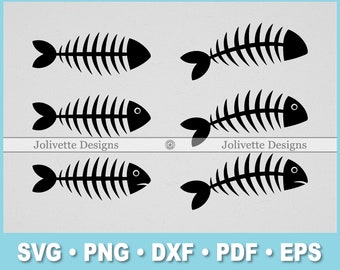 Può includere: Set di cinque illustrazioni di silhouette di spine di pesce nere. Le spine di pesce sono in varie posizioni e dimensioni. Le illustrazioni sono perfette per progetti di artigianato, scrapbooking e design digitale.