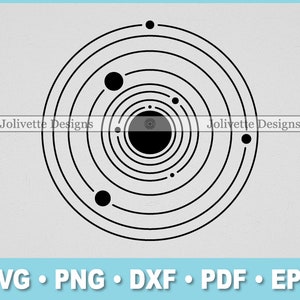Sistema solar, Espacio, Estrella, Sol, Planetas, Imágenes Prediseñadas, Imágenes Prediseñadas, Diseño, Archivos Svg, Archivos Png, Eps, Dxf, Archivos Pdf, Silueta, Cricut, Archivo recortado