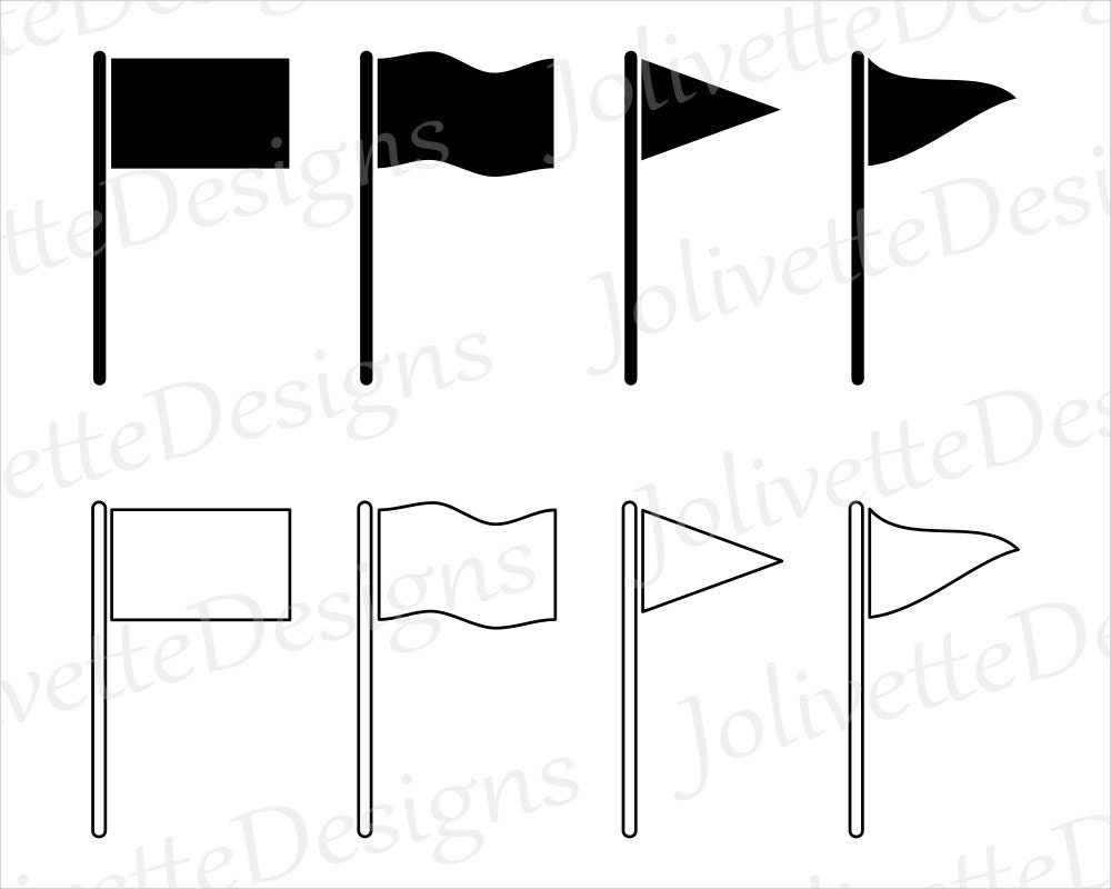 Flag Pole Flags Wavy Simple Flag Clip Art Clipart - Etsy