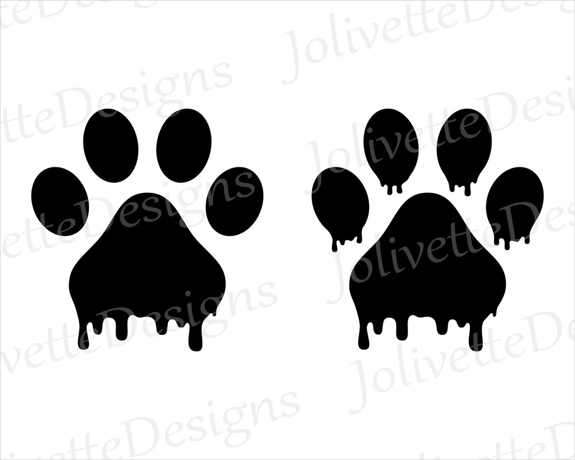 Paw Print Paint Drip Graffiti Bulldogs Clip Art Clipart | Etsy