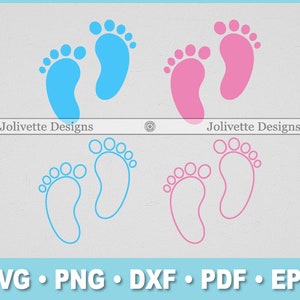 Baby Füße, Fußabdruck, Baby Junge, Baby Mädchen, Clip Art, Clipart, Design, SVG-Dateien, Png-Dateien, Eps, Dxf, Pdf, Silhouette, Cricut, Cut File
