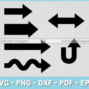 Arrows, U Arrow, Squiggly, Thick, Triangle, Rectangle, Clip Art, Clipart, Design, Svg Files, Png, Eps, Dxf, Pdf, Silhouette, Cricut Cut File