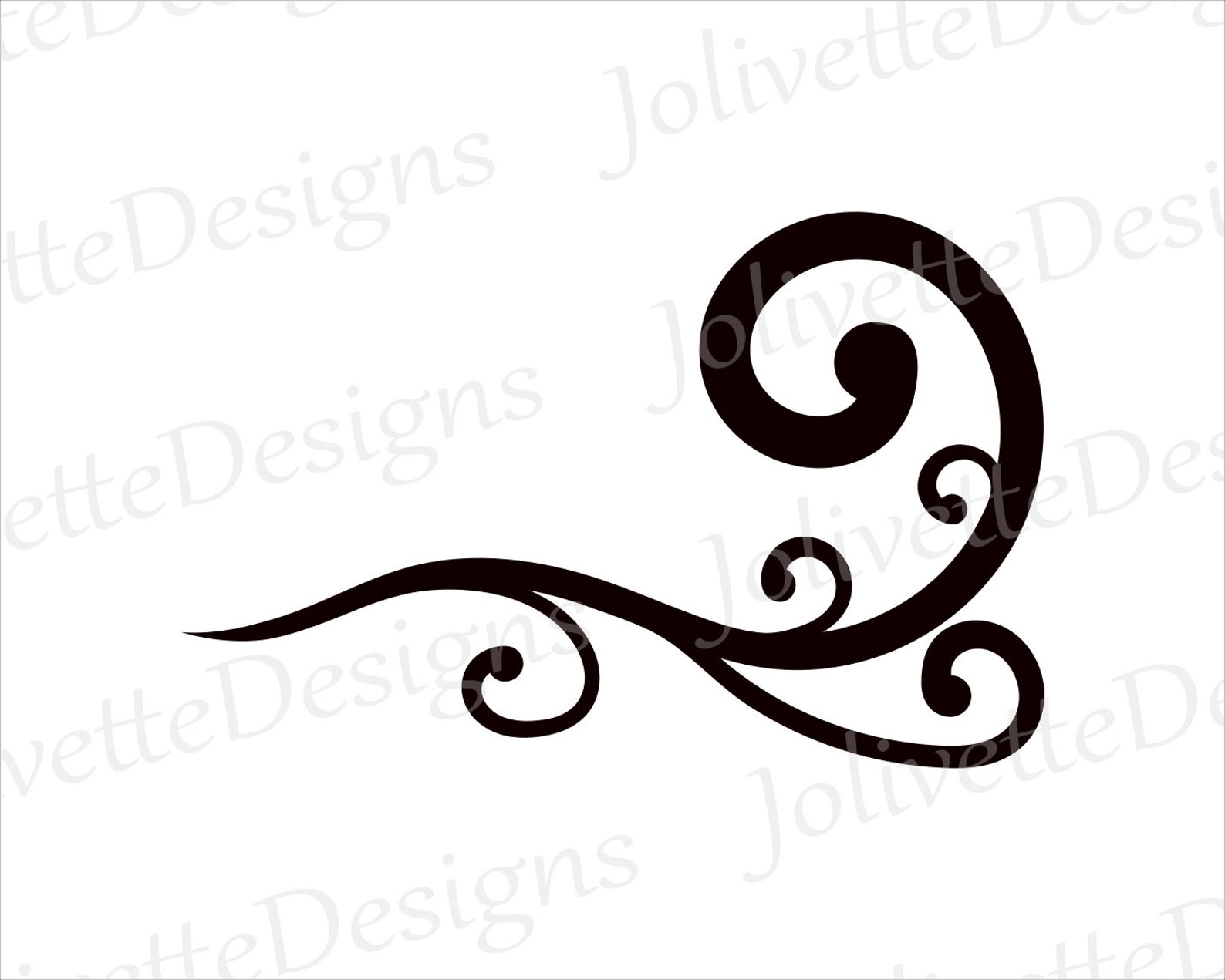 Flourish Swoosh Swirl Decorative Clip Art Clipart Design | Etsy