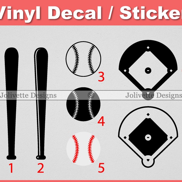 Baseball, Bat, Ball, Diamond, Sports, Decal, Car Decal, Laptop Decal, Yeti Decal, Sticker, Vinyl