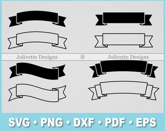 Banner, Lint, Label, Scroll, Koptekst, Illustraties, Clipart, Ontwerp, Svg-bestanden, Png-bestanden, Eps, Dxf, PDF-bestanden, Silhouet, Cricut, Bestand knippen