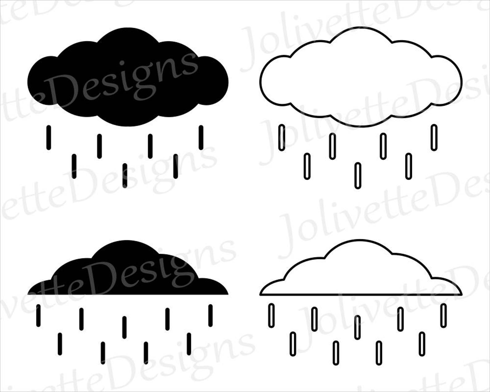 Rain Cloud Rain Clouds Weather Storm Clip Art Clipart - Etsy