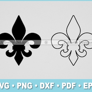 Fleur de Lis, Lily, Français, Louisiane, Flower Clip Art, Clipart, Design, Svg Files, Png Files, eps, Dxf, pdf, Silhouette, Cricut, Cut File