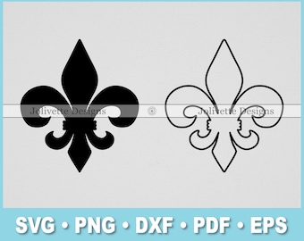Fleur De Lis, Lily, French, Louisiana, Flower Clip Art, Clipart, Design, Svg Files, Png Files, Eps, Dxf, Pdf, Silhouette, Cricut, Cut File
