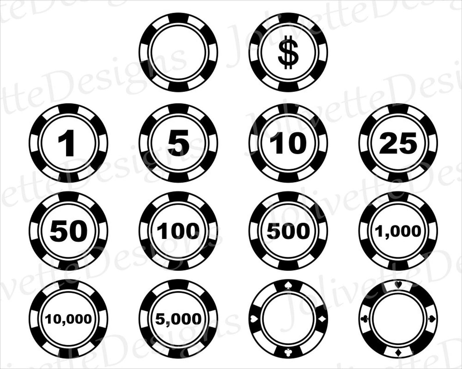 Casino Chips Poker Chip Money Gamble Clip Art Clipart Etsy