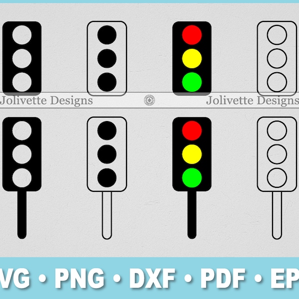 Traffic Light, Stop Light, Red Light, Clip Art, Clipart, Design, Svg Files, Png Files, Eps, Dxf, Pdf Files, Silhouette, Cricut, Cut File