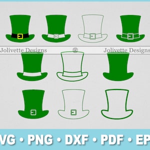 Leprechaun Hat, St. Patrick&#39;s Day, St Patrick, Clip Art, Clipart, Design, Svg Files, Png Files, Eps, Dxf, Pdf, Silhouette, Cricut, Cut File