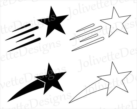 Shooting Star Falling Stars Clip Art Clipart Design Svg Etsy