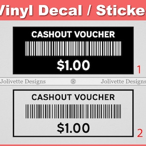 Casino Cashout Voucher, Gambling, Money, Slot Machine, Decal, Car Decal, Laptop Decal, Yeti Decal, Sticker, Vinyl