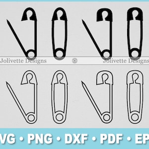 Veiligheidsspeld, Pin, Stick, Open, Gesloten, Illustraties, Clipart, Ontwerp, Svg-bestanden, Png-bestanden, Eps, Dxf, Pdf-bestanden, Silhouet, Cricut, Bestand knippen