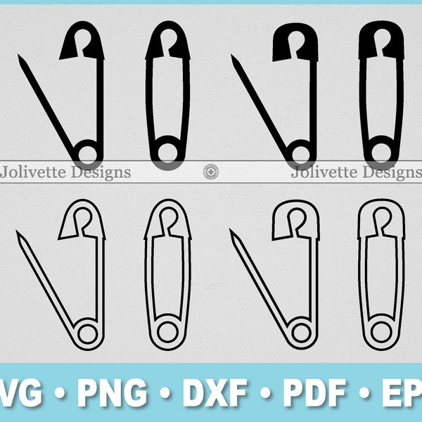 Safety Pin, Pin, Stick, Open, Closed, Clip Art, Clipart, Design, Svg Files, Png Files, Eps, Dxf, Pdf Files, Silhouette, Cricut, Cut File