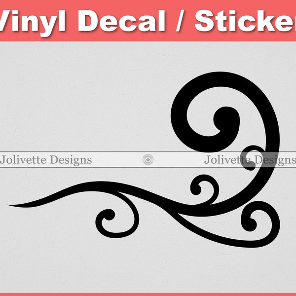 Flourish, Swoosh, Swirl, Decorative Decal, Car Decal, Laptop Decal, Yeti Decal, Sticker, Vinyl