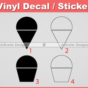 Snow Cone, Ice Cream, Cones, Cups, Dessert, Treat, Sweets, Decal, Car Decal, Laptop Decal, Yeti Decal, Sticker, Vinyl