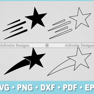 流れ星、流れ星、クリップアート、デザイン、SVG ファイル、PNG ファイル、EPS、DXF、PDF ファイル、シルエット、Cricut、カット ファイル、ベクター