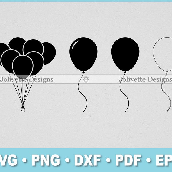 Balloon, String, Party, Up, Clip Art, Clipart, Design, Svg Files, Png Files, Eps, Dxf, Pdf Files, Silhouette, Cricut, Cut File