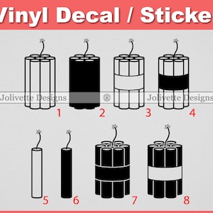 Dynamite, Bomb, Explosive, Explosion, Fuse, Sticks, Decal, Car Decal, Laptop Decal, Yeti Decal, Sticker, Vinyl
