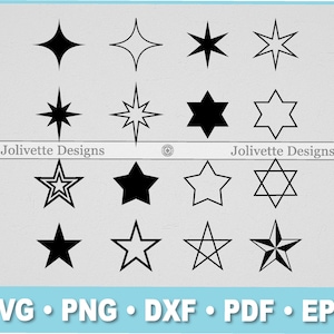 Sterrenbundel, Glitter, Nautisch, 5-puntig, 6, Illustraties, Clipart, Ontwerp, Svg-bestanden, Png-bestanden, Eps, Dxf, Pdf, Silhouet, Cricut, Bestand knippen