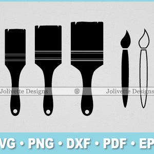 Cepillo de pintura, Pincel de artista, Pinceles, Pintura, Arte, Clip Art, Imágenes Prediseñadas, Diseño, Archivos Svg, Archivo Png, Eps, Dxf, Pdf, Silueta, Cricut, Corte