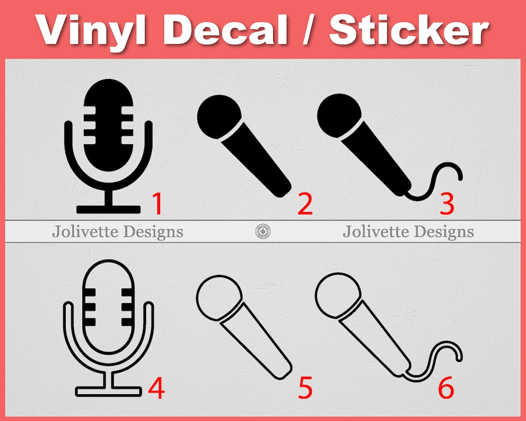 Microphone, Mic, Music, Rap, Record, Decal, Car Decal, Laptop Decal ...