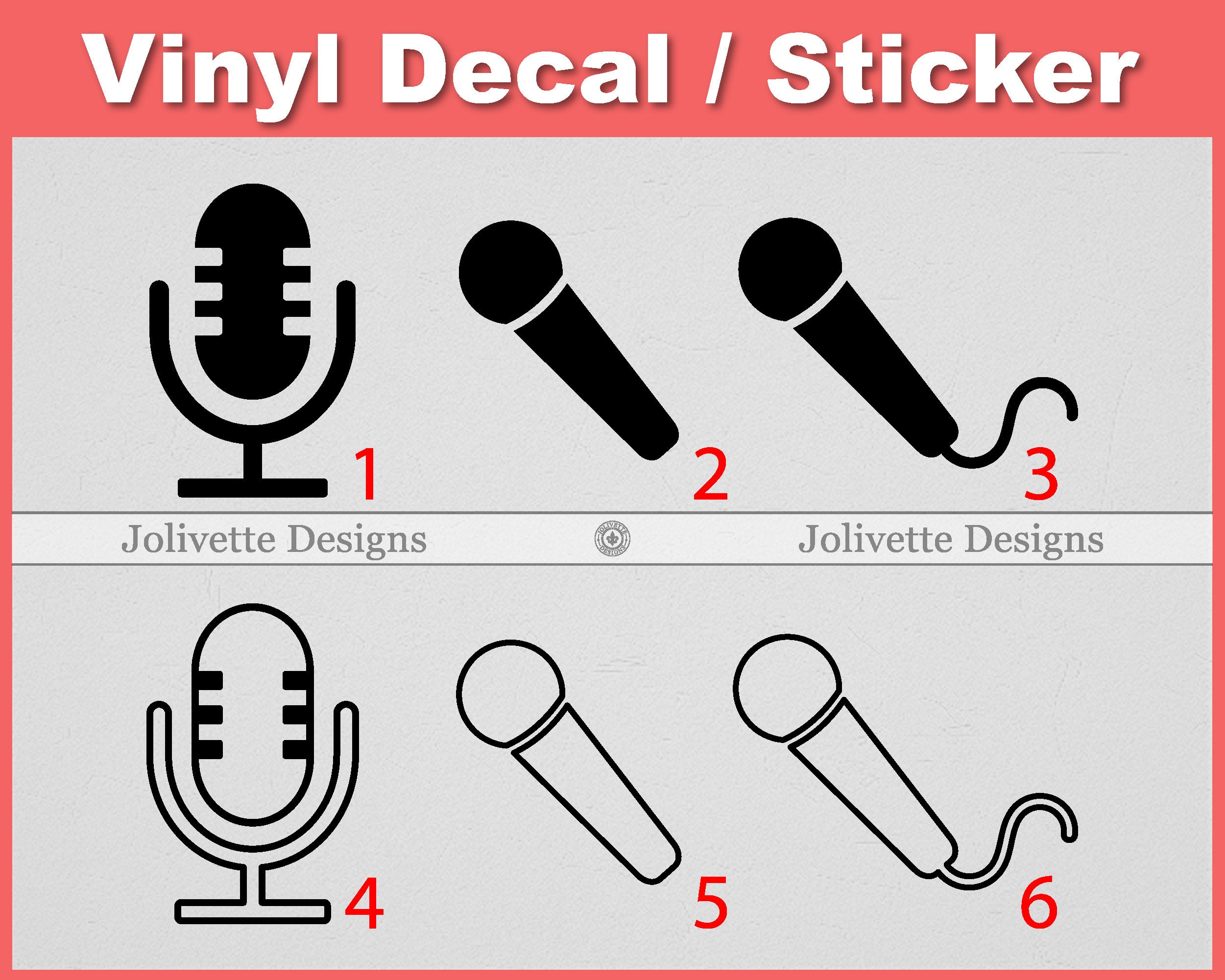 Voice Record Sticker Microphone, Mic, Music, Rap, Record, Decal, Car Decal, Laptop Decal ...