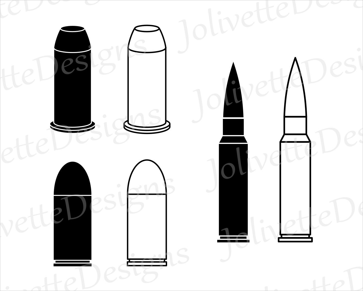 Bullet Ammo Gun Bullets Military Clip Art Clipart Etsy