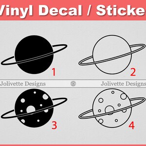 Simple Planet, Planets, Space, Moon, Saturn Decal, Car Decal, Laptop Decal, Yeti Decal, Sticker, Vinyl