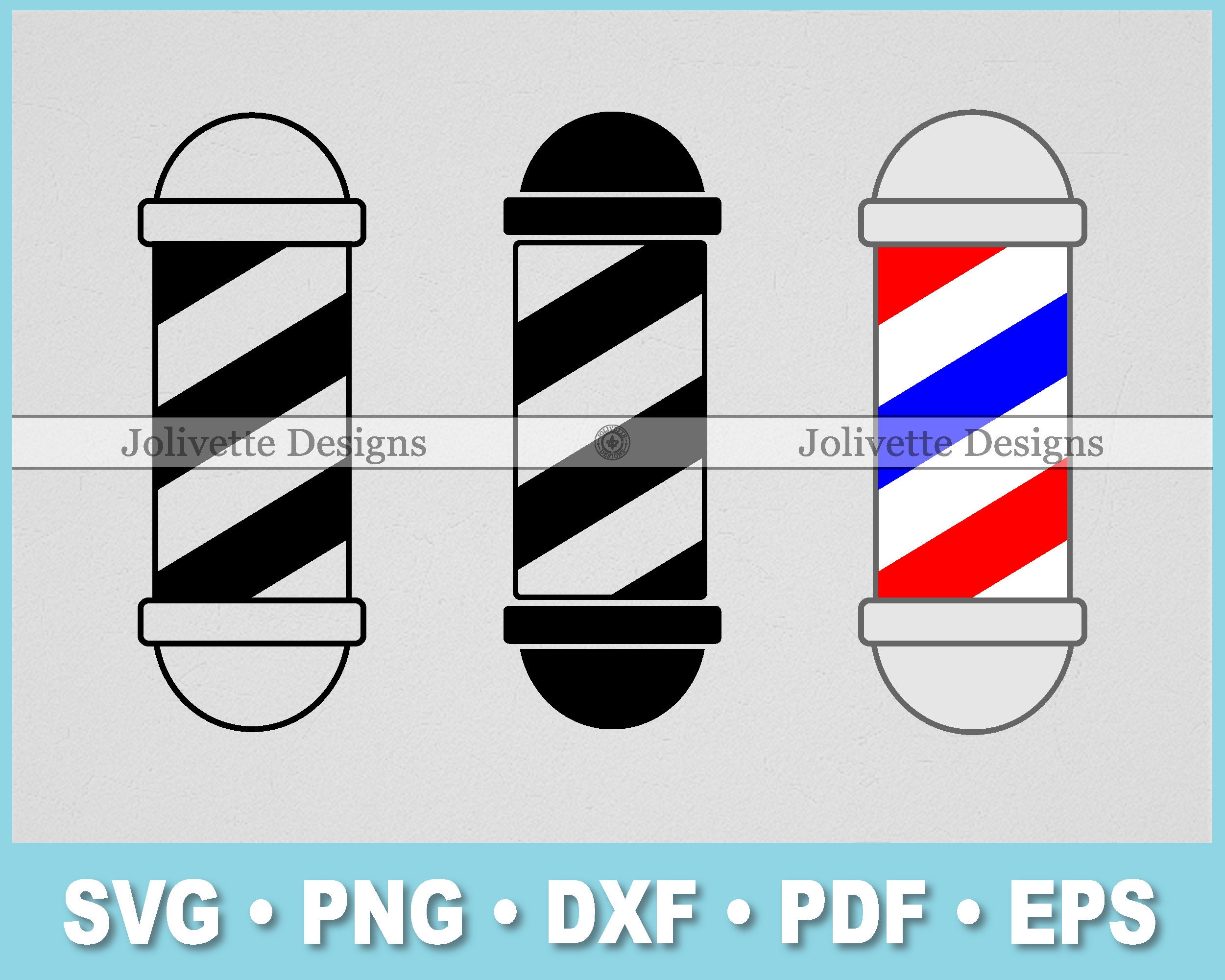 Barber Shop Pole, Stylist, Hair Cut, Clip Art, Clipart, Design, Svg Files,  Png Files, Eps, Dxf, Pdf Files, Silhouette, Cricut, Cut File, image size:2501x2001
