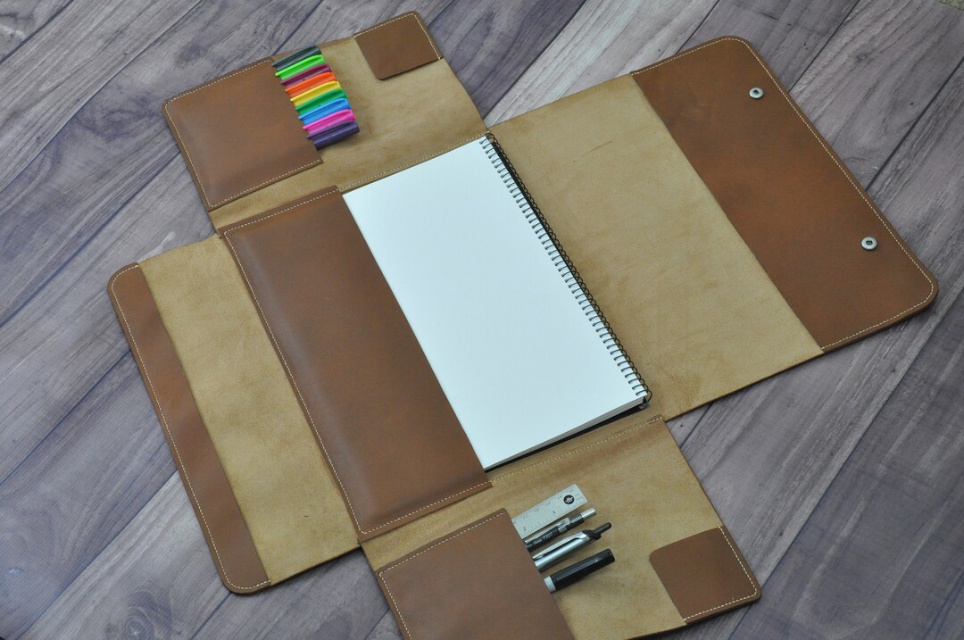 Leather Art Kit 9x12 Sketchbook Cover Travel Art Etsy