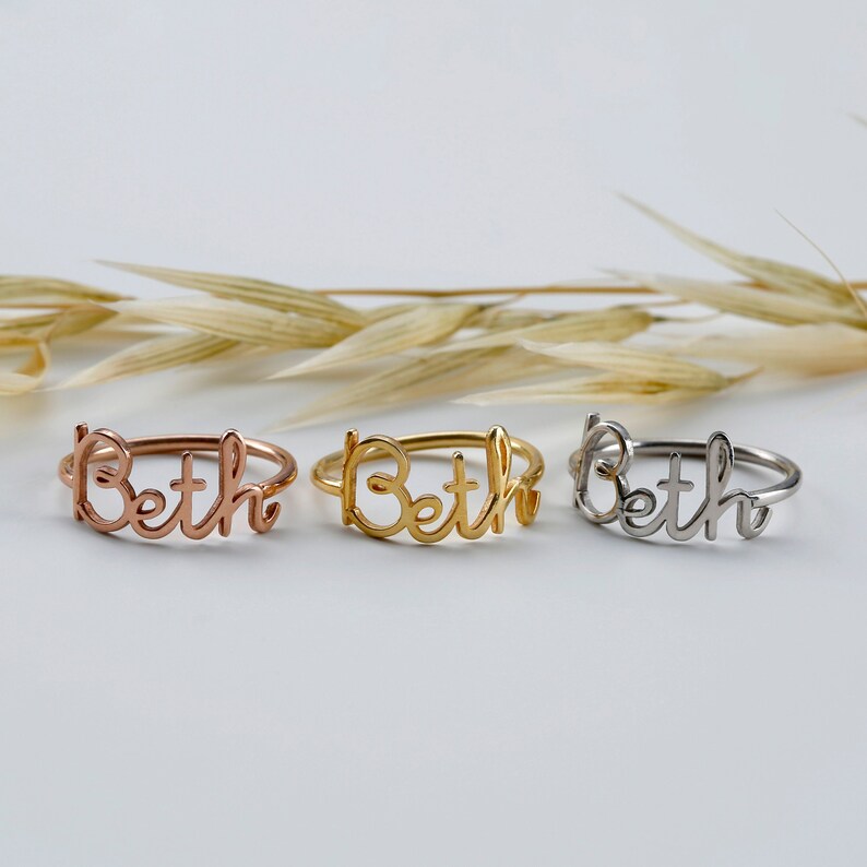 Name Ring-Gold Name Ring-Personalized Name Ring-Personalized Jewelry Custom Word Ring Christmas Gift Gift For Her