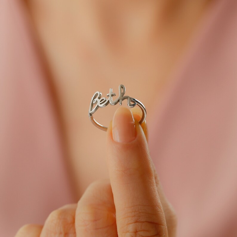Name Ring-Gold Name Ring-Personalized Name Ring-Personalized Jewelry Custom Word Ring Christmas Gift Gift For Her