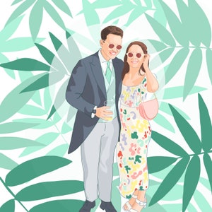 Custom Illustration, Couple Cartoon Portrait, Couple Illustration Gift, Unique Anniversary Gift, Portrait Drawing from Photo