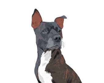 Custom Pet Portrait, Dog Portrait, Customised Dog Portrait, Pet Illustration, Personalized Dog Lover Gift, Gift for Him, DIGITAL DOG PRINT