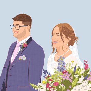 Custom Couple Illustration Custom Portrait Fathers Day Gift Anniversary Custom Gift Idea Personalised Gift image 5