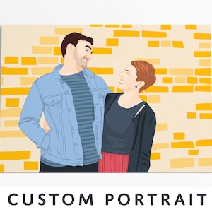 Custom Couple Drawing, Custom Portrait, Drawing from Photo, Portrait from Photo, Personalised Anniversary Gift