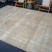 9’8 x 12’6 Classic Vintage Rug Beige, Indigo and Green 60’s Carpet