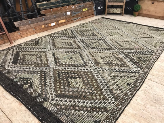 キリム　ジジム　ラグ ヴィンテージ風のキリムデザインのラグマット 約 200×250 cm 3畳