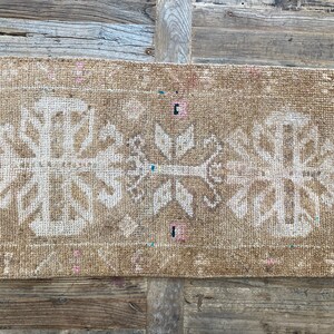 1’6 x 2’10 Antique Kars Rug Muted Camel Brown & Beige Monochromatic